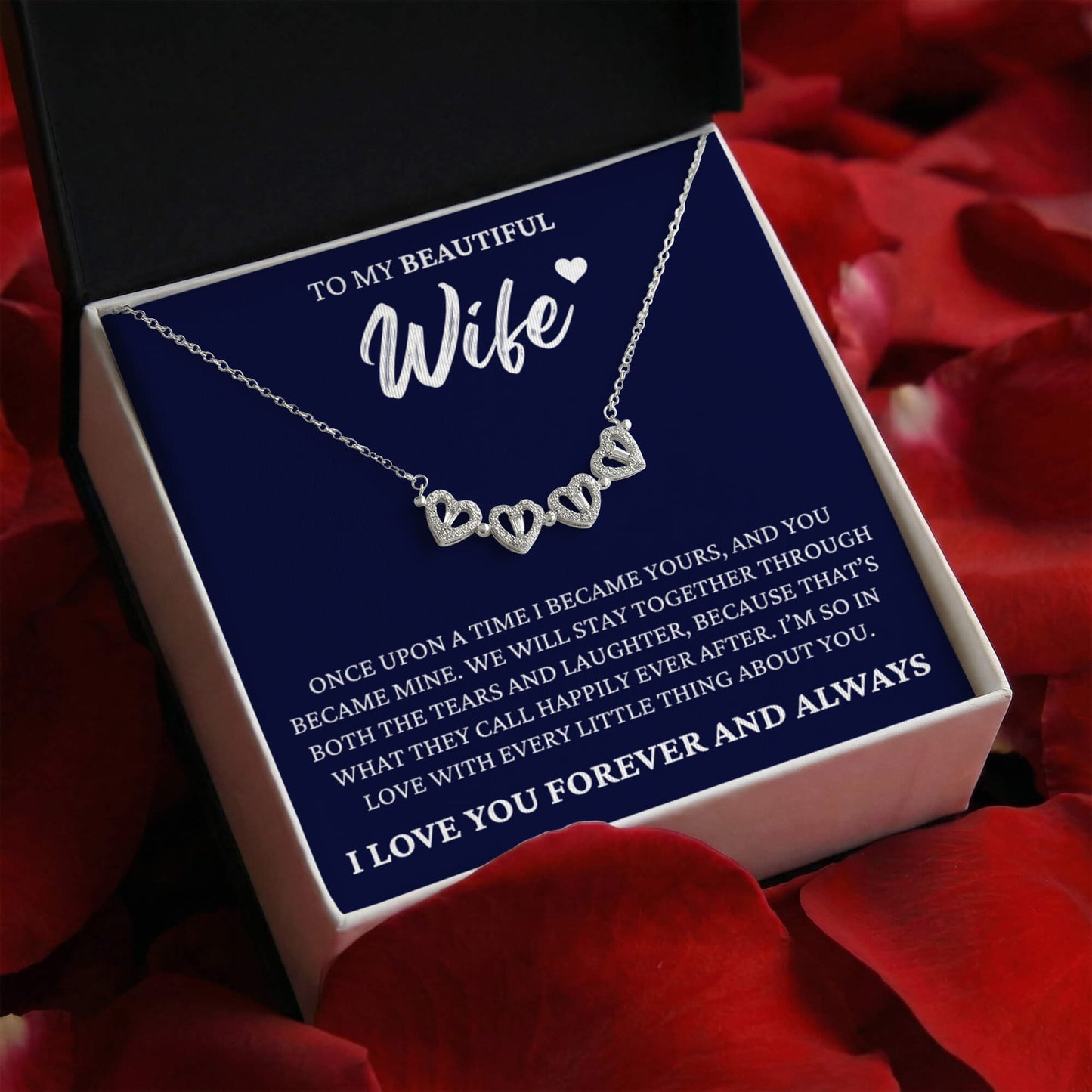 Four Heart Necklace - To My Beautiful Wife