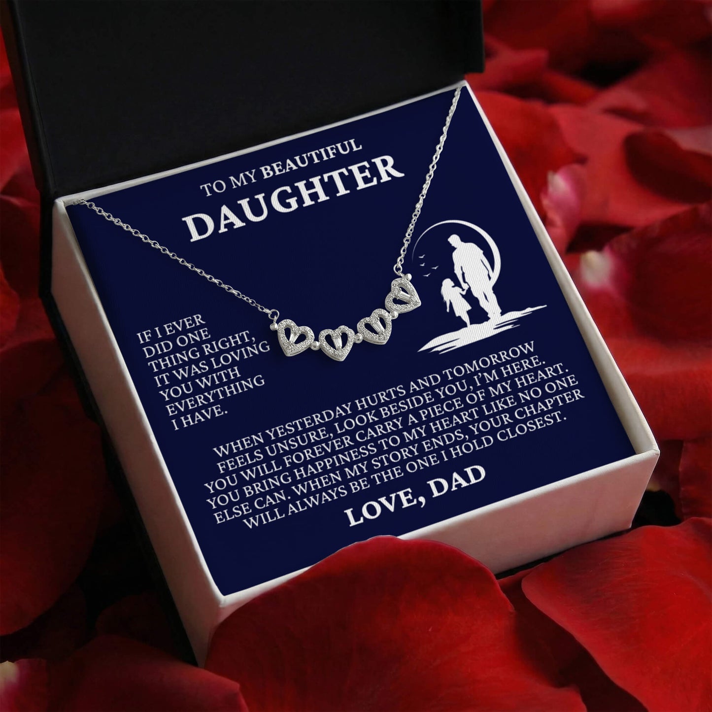Four Heart Necklace - To My Beautiful Daughter