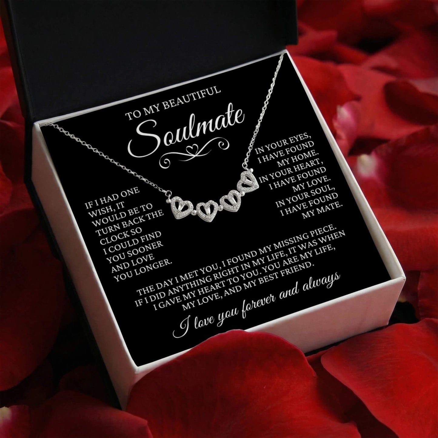 Four Heart Necklace - To My Beautiful Soulmate