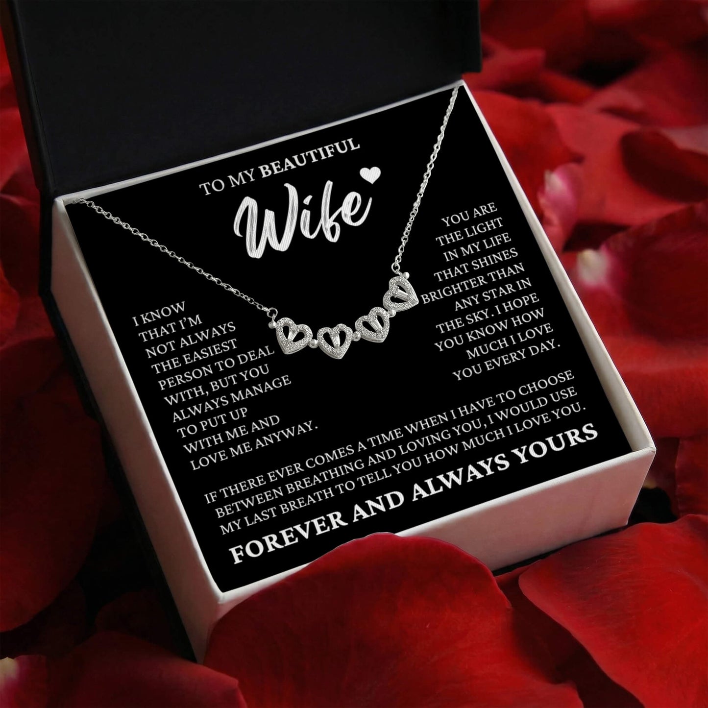 Four Heart Necklace - To My Beautiful Wife