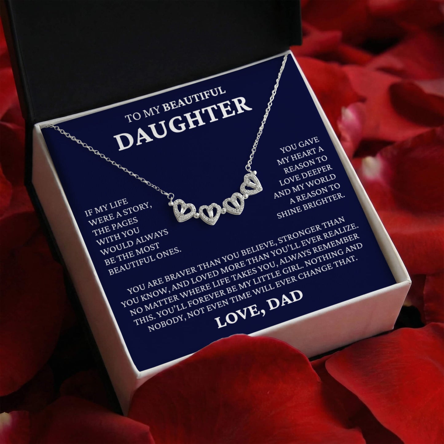 Four Heart Necklace - To My Beautiful Daughter