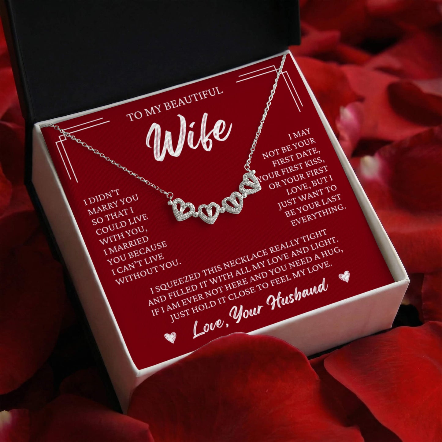 Four Heart Necklace - To My Beautiful Wife