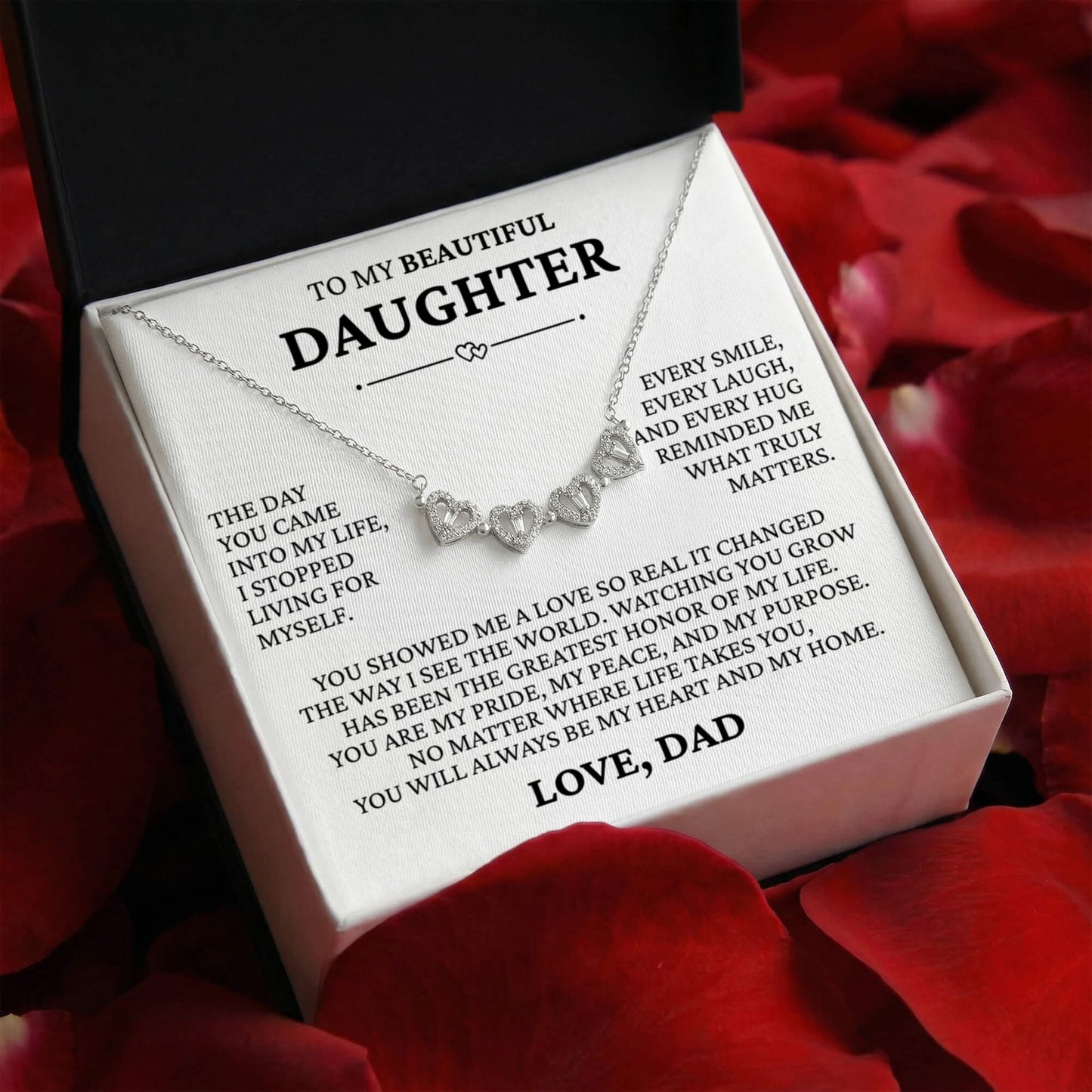 Four Heart Necklace - To My Beautiful Daughter