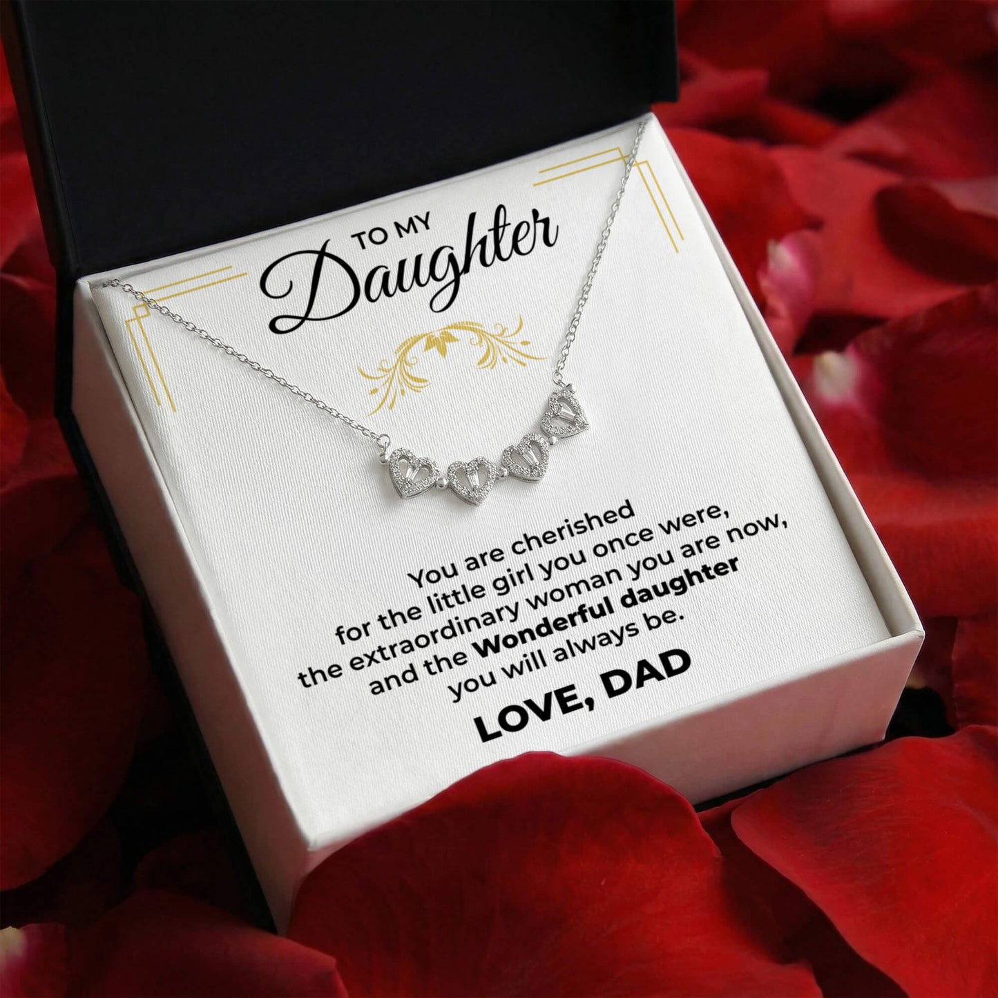 Magnetic Hearts Necklace - To My Daughter "Wonderful Daughter"