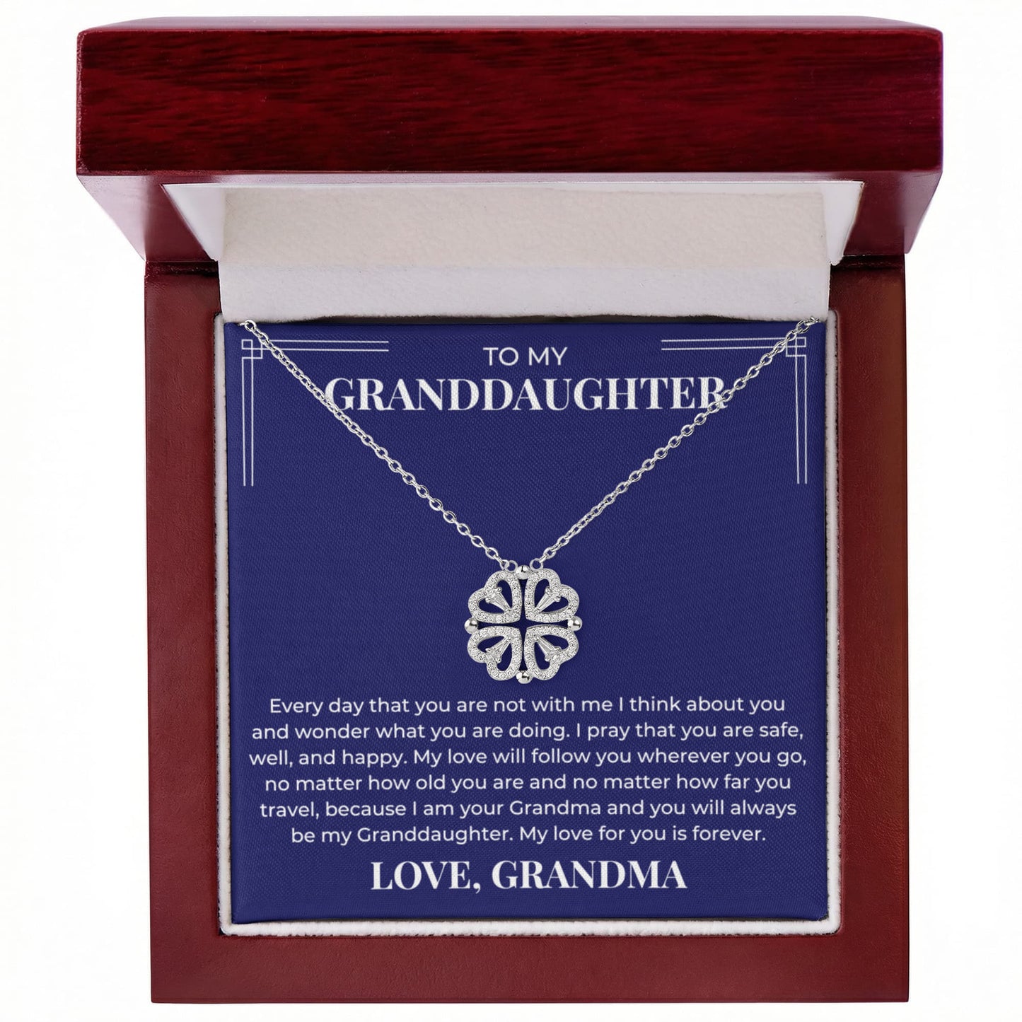Four Heart Necklace - To My Granddaughter "My Love for you is Forever"