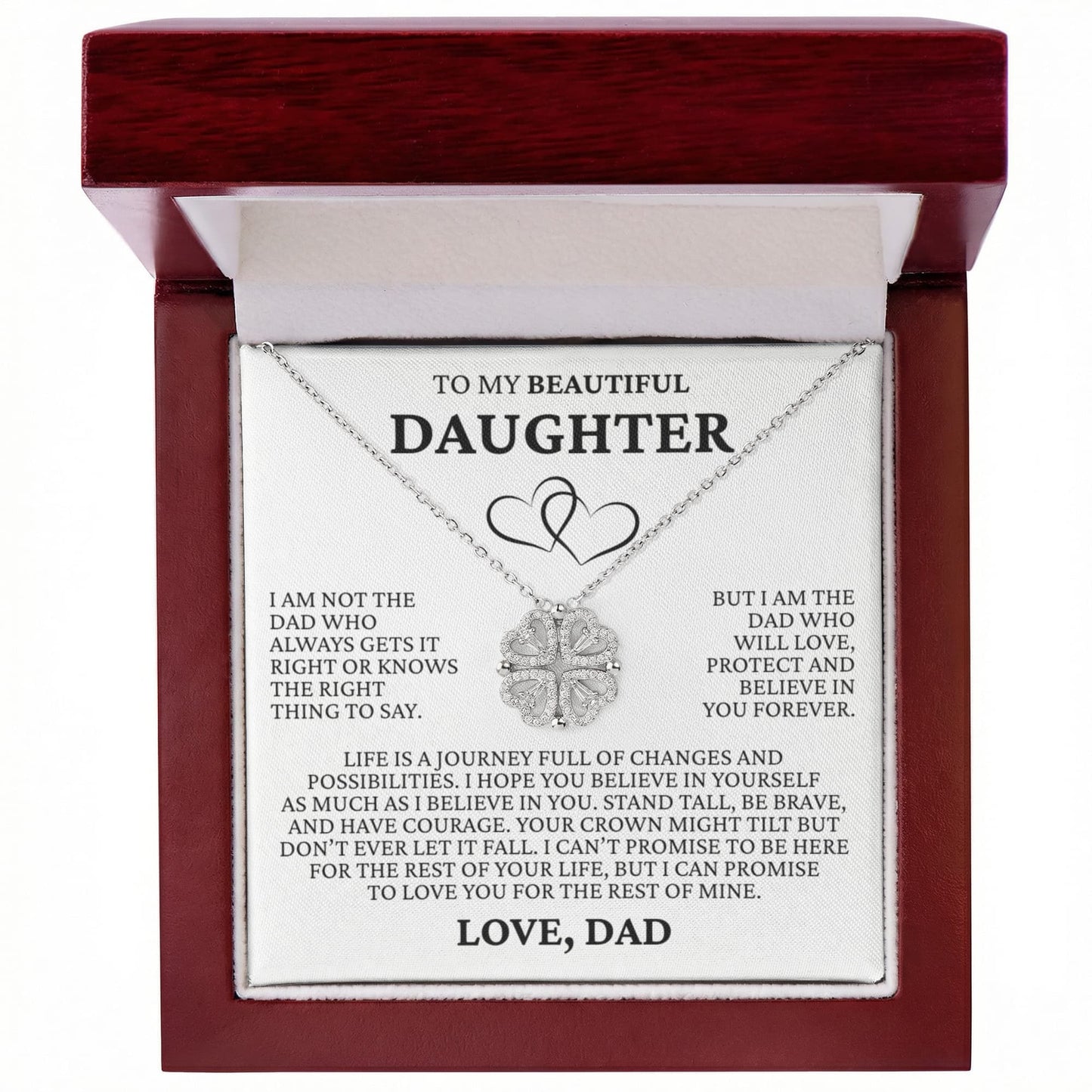 Four Heart Necklace - To My Beautiful Daughter "I Hope You Believe In Yourself"