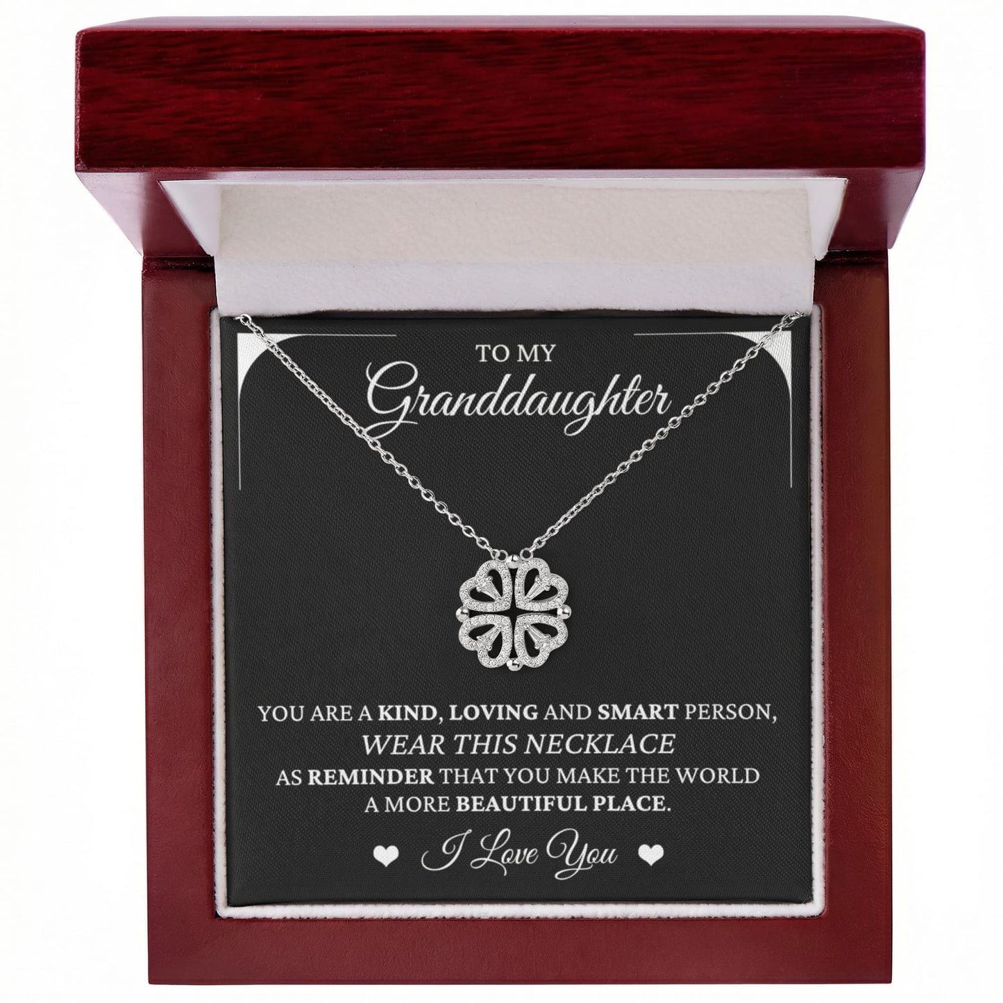 Four Heart Necklace - To My Granddaughter "I Love You"