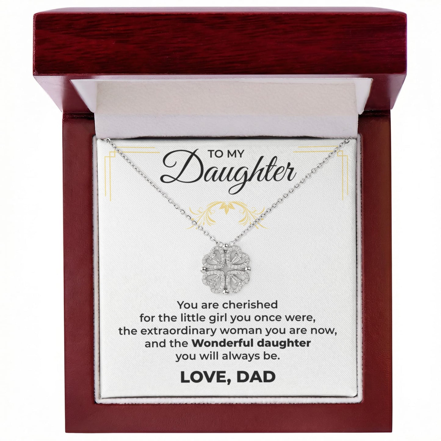 Magnetic Hearts Necklace - To My Daughter "Wonderful Daughter"