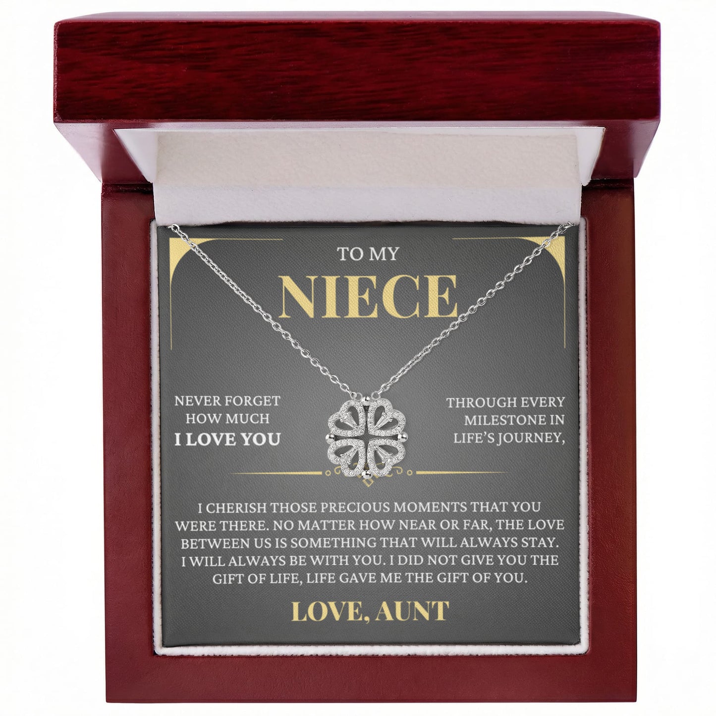 Four Heart Necklace - To My Niece "Life Gave Me The Gift of You"