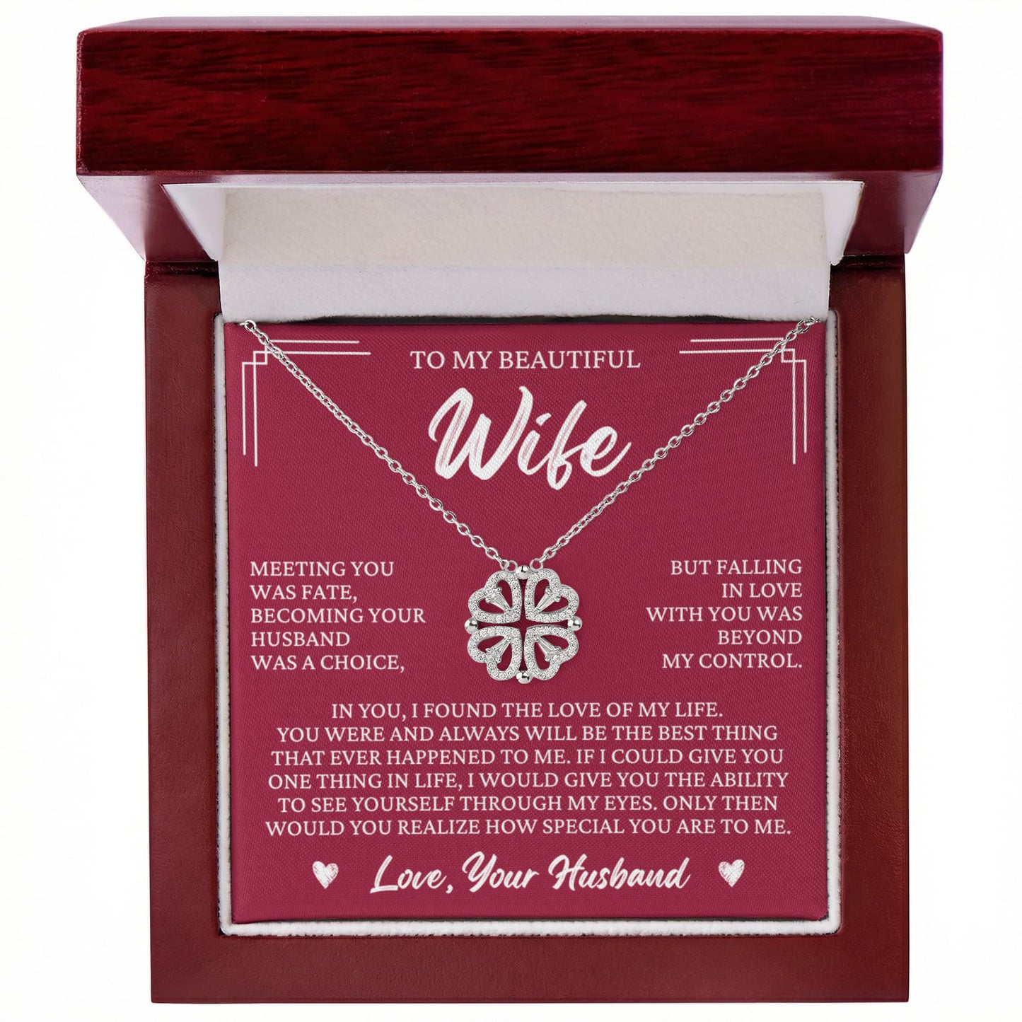 Four Heart Necklace - To My Beautiful Wife