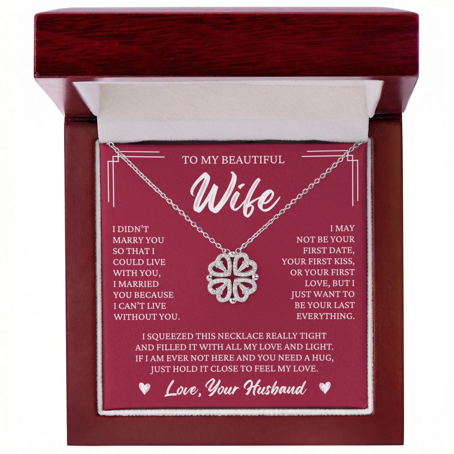 Four Heart Necklace - To My Beautiful Wife