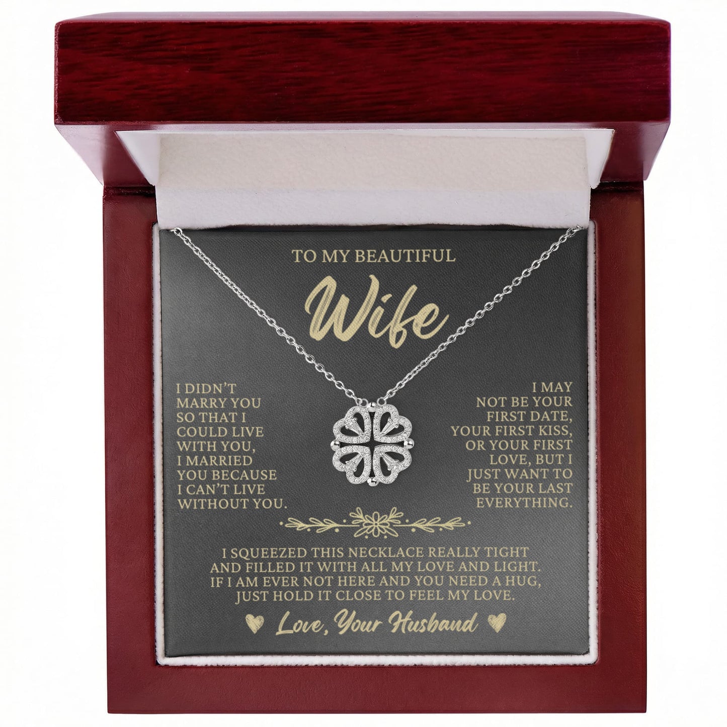 Four Heart Necklace - To My Beautiful Wife
