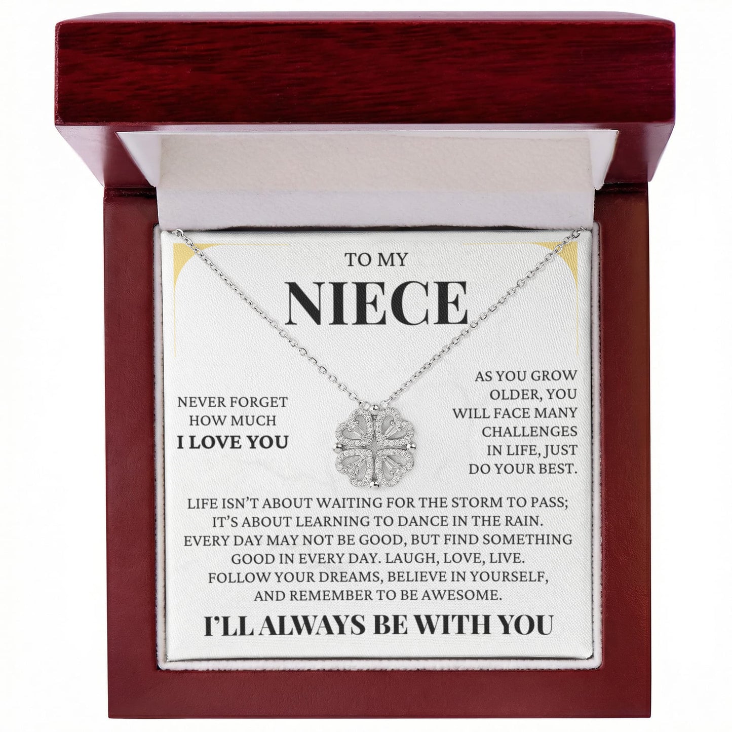 Four Heart Necklace - To My Niece "Never Forget How Much I Love You"