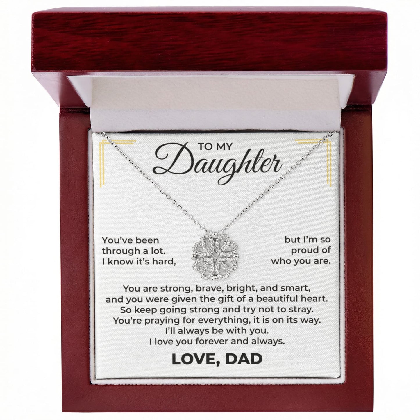 Magnetic Hearts Necklace - To My Beautiful Daughter "I'll Always Be With You"