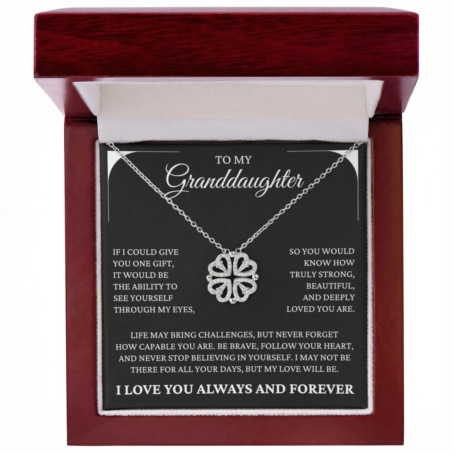 Four Heart Necklace - To My Granddaughter "Never Stop Believing In Yourself"