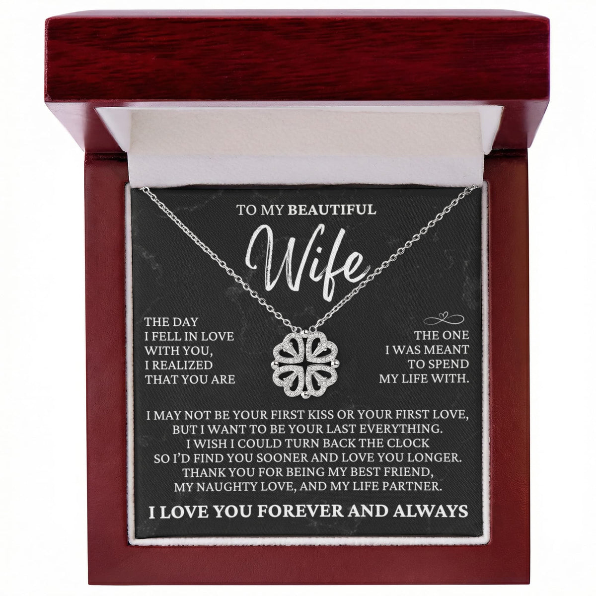 Four Hearts Necklace - To My Beautiful Wife "My Life Partner"