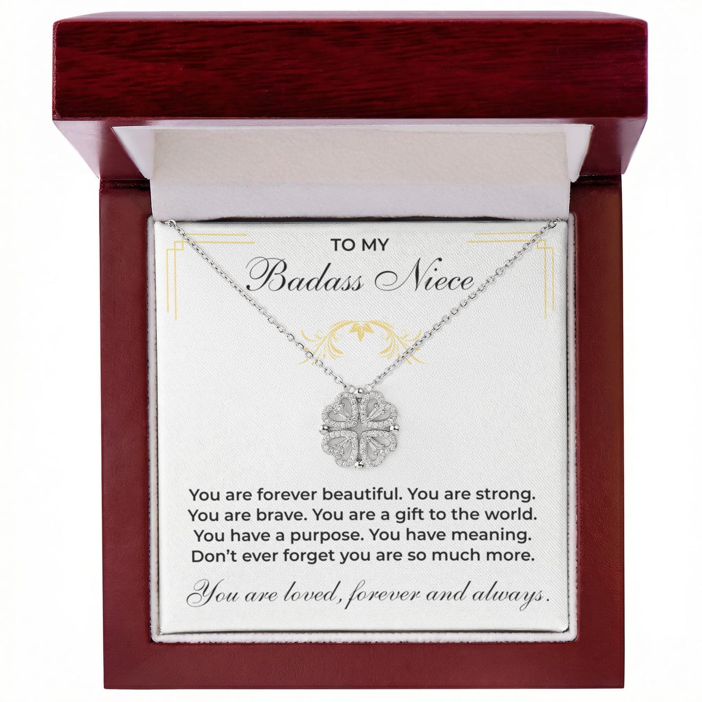 Four Heart Necklace - To My Badass Niece "You are forever Beautiful"