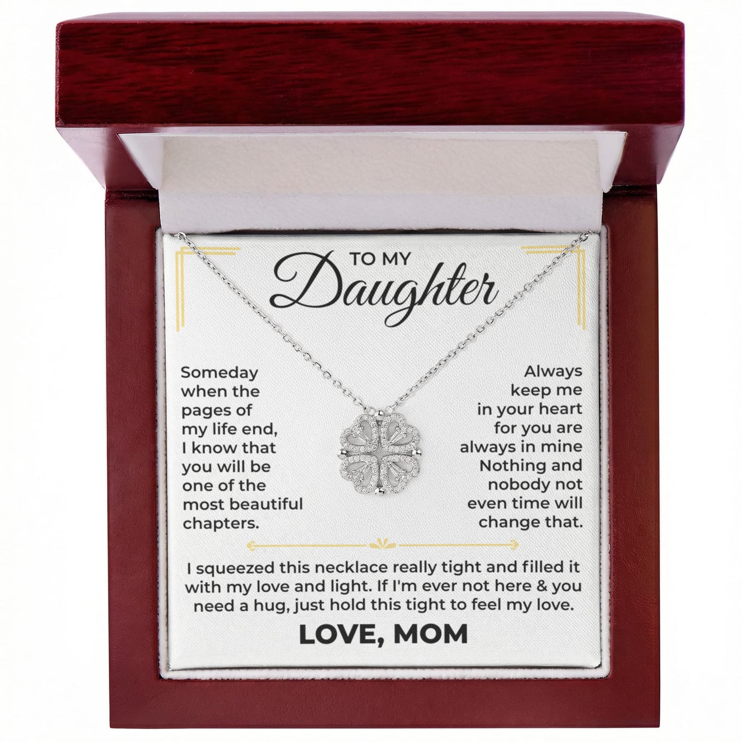 Magnetic Hearts Necklace - To My Daughter "Always Keep Me In Your Heart"
