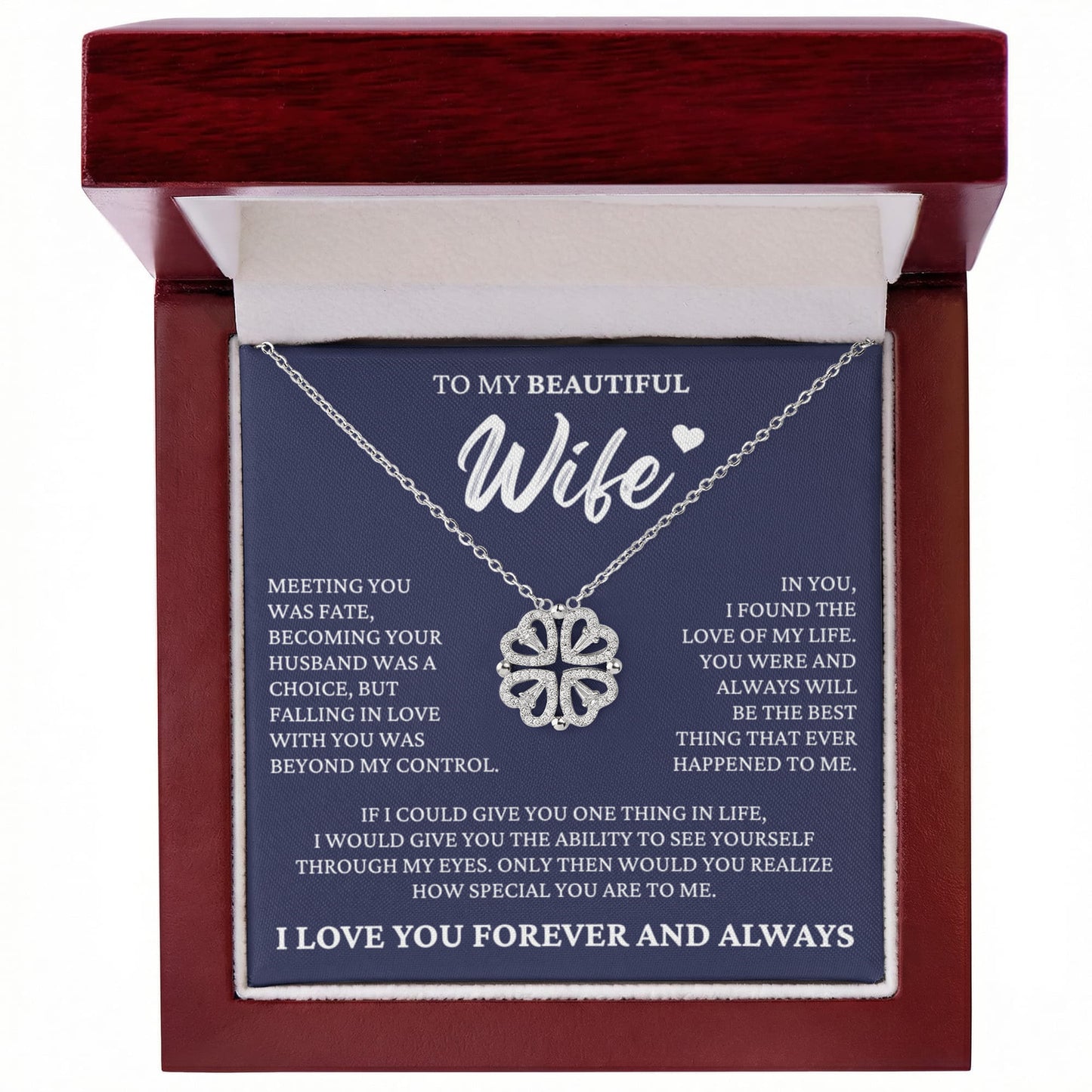 Four Heart Necklace - To My Beautiful Wife "Meeting You Was Fate"