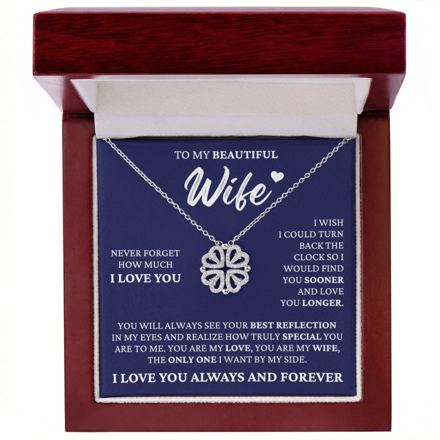 Four Heart Necklace - To My Beautiful Wife