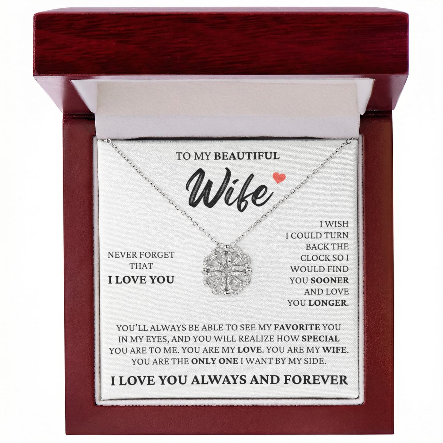 Four Heart Necklace - To My Beautiful Wife "My Favorite You"