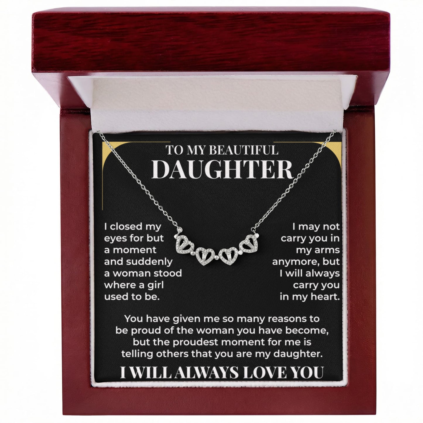 Magnetic Hearts Necklace - To My Beautiful Daughter