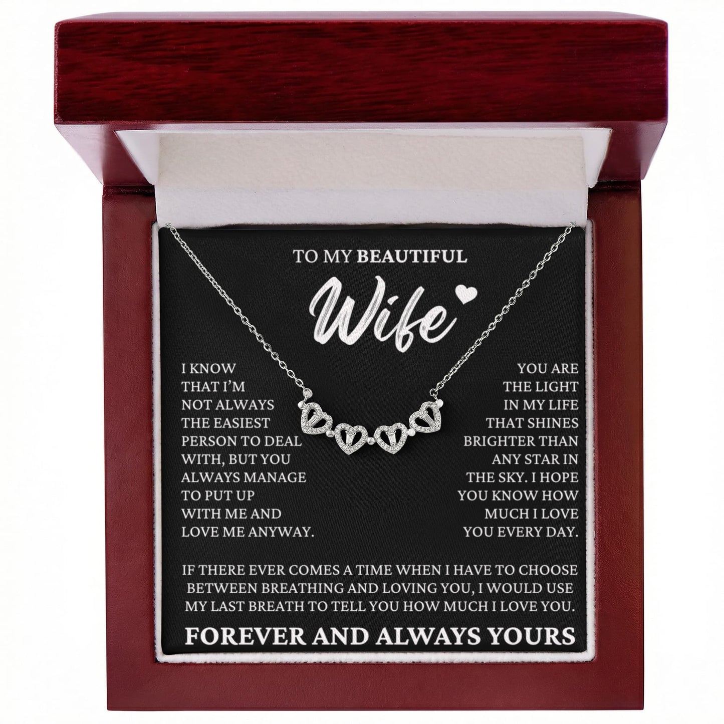Four Heart Necklace - To My Beautiful Wife