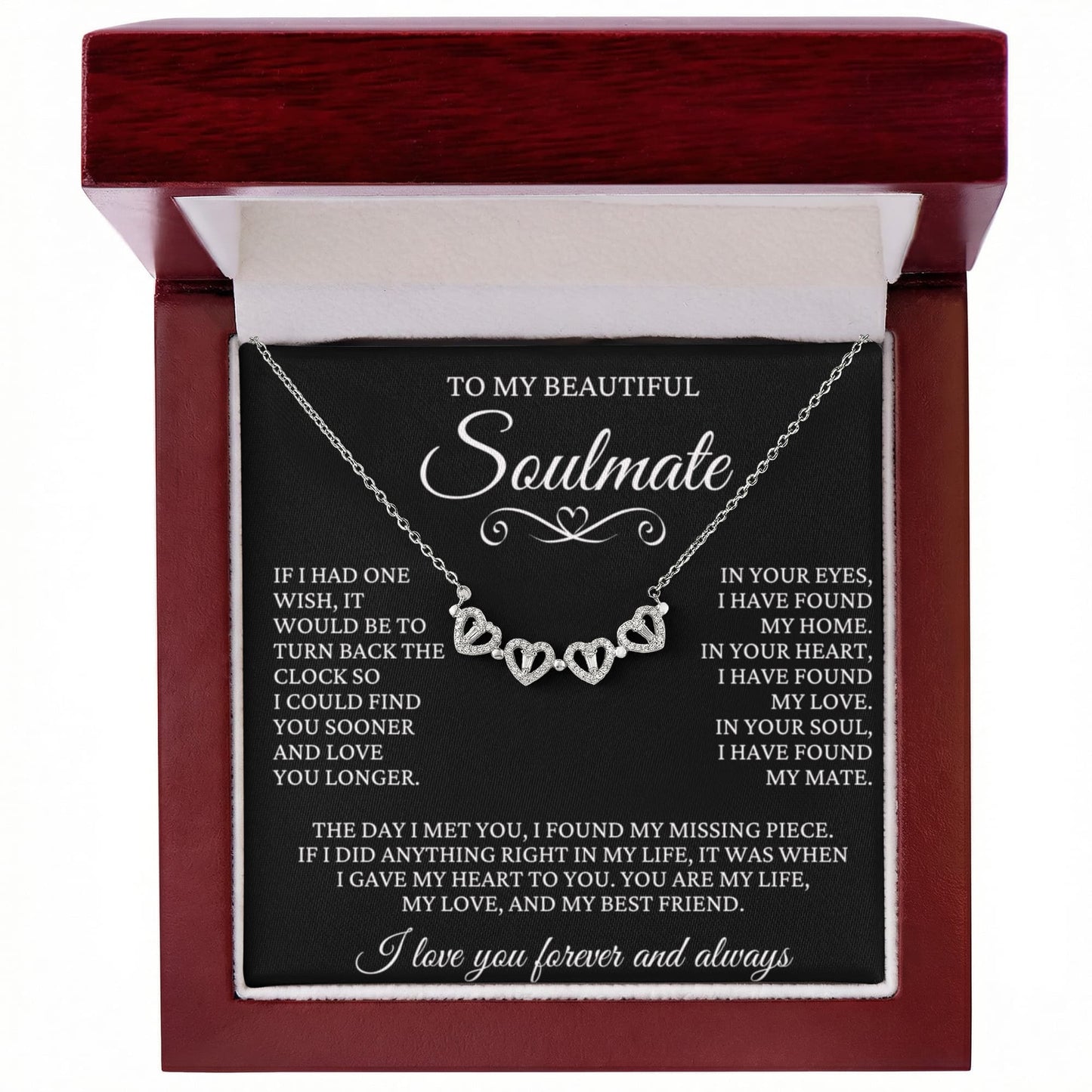Four Heart Necklace - To My Beautiful Soulmate
