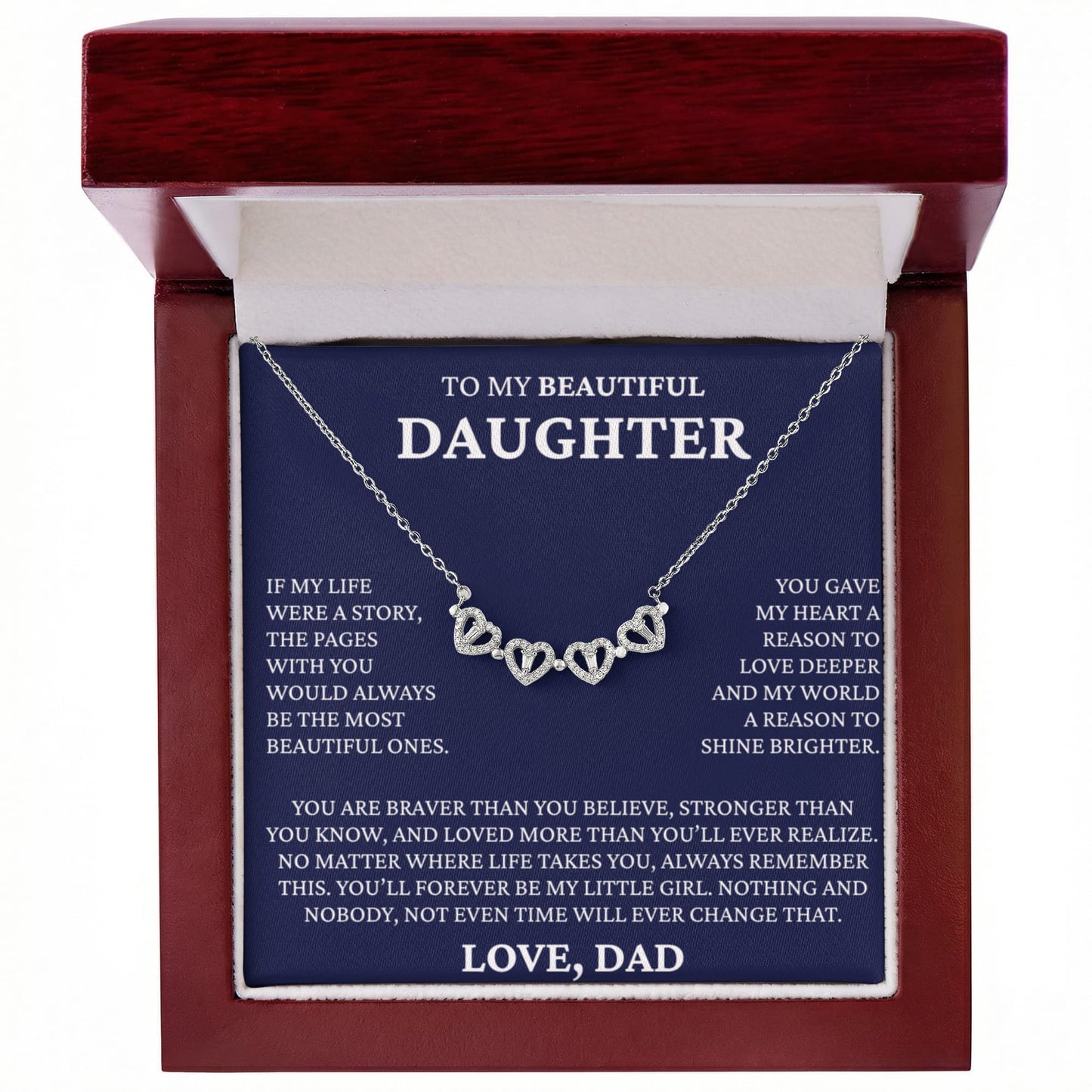 Four Heart Necklace - To My Beautiful Daughter