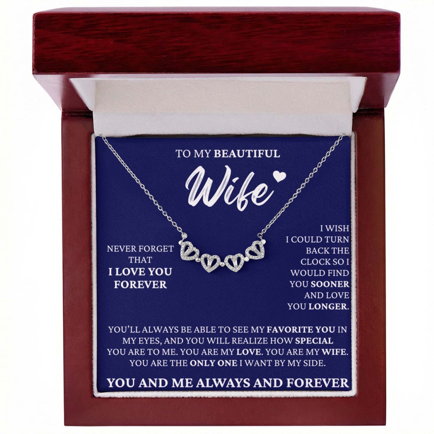Four Heart Necklace - To My Beautiful Wife