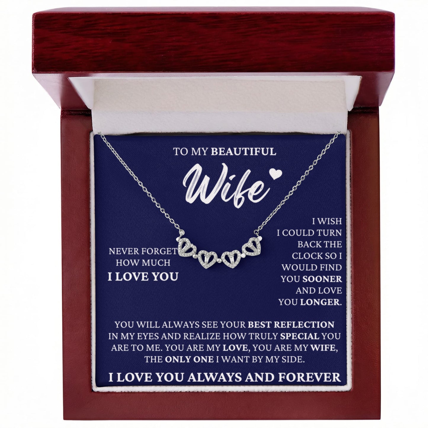 Four Heart Necklace - To My Beautiful Wife