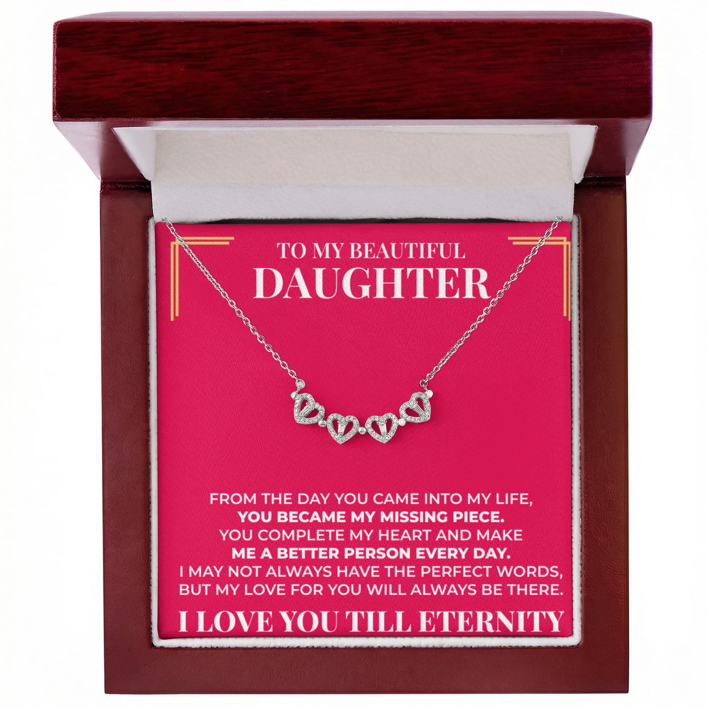 Magnetic Hearts Necklace - To My Beautiful Daughter "My Missing Piece"