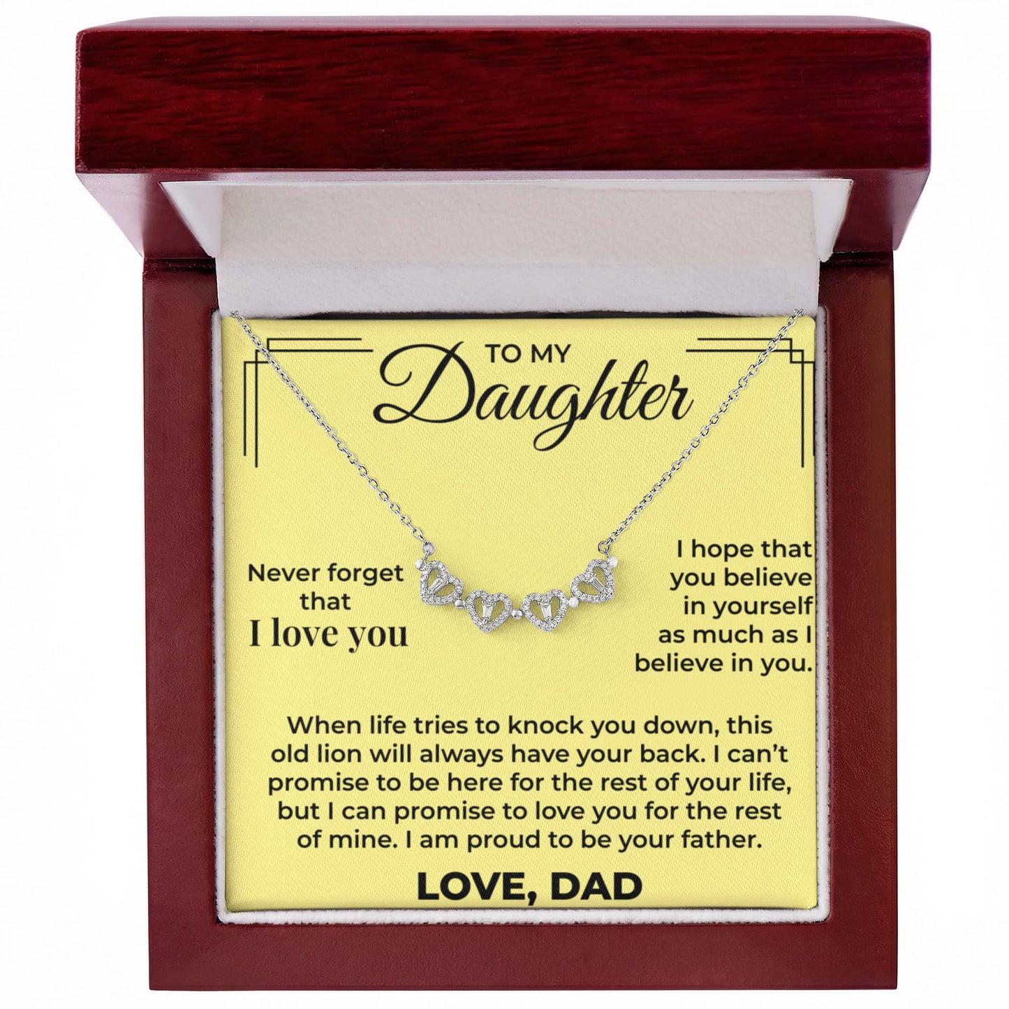 Magnetic Hearts Necklace - To My Daughter "Believe In Yourself"