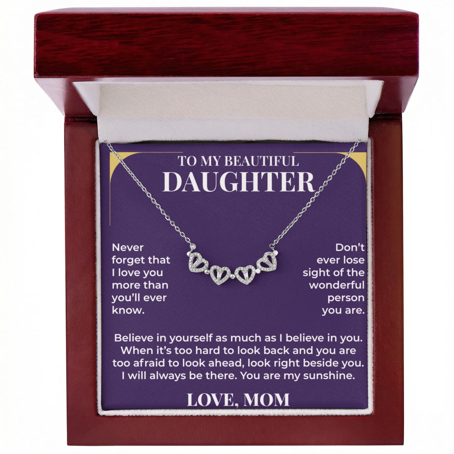 Magnetic Hearts Necklace - To My Beautiful Daughter