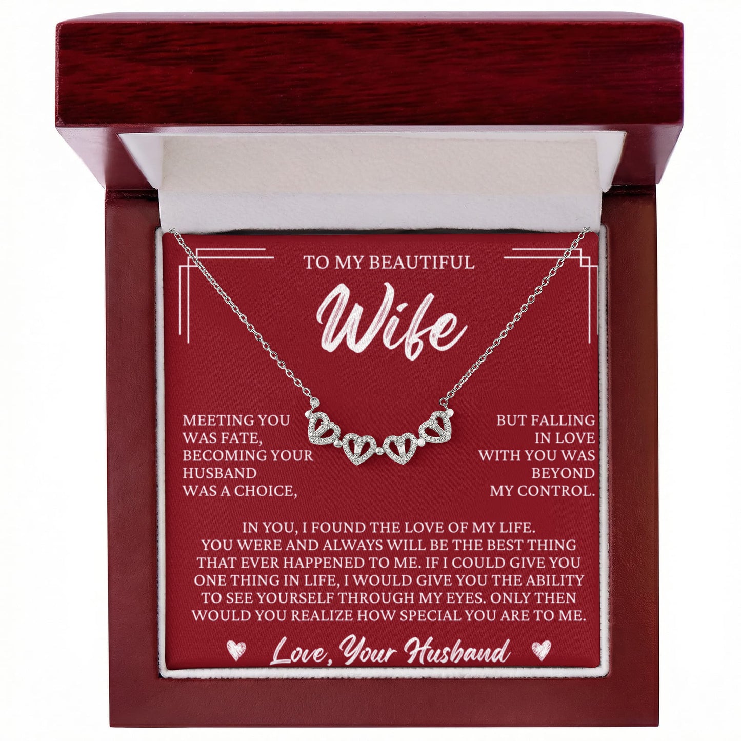 Four Heart Necklace - To My Beautiful Wife