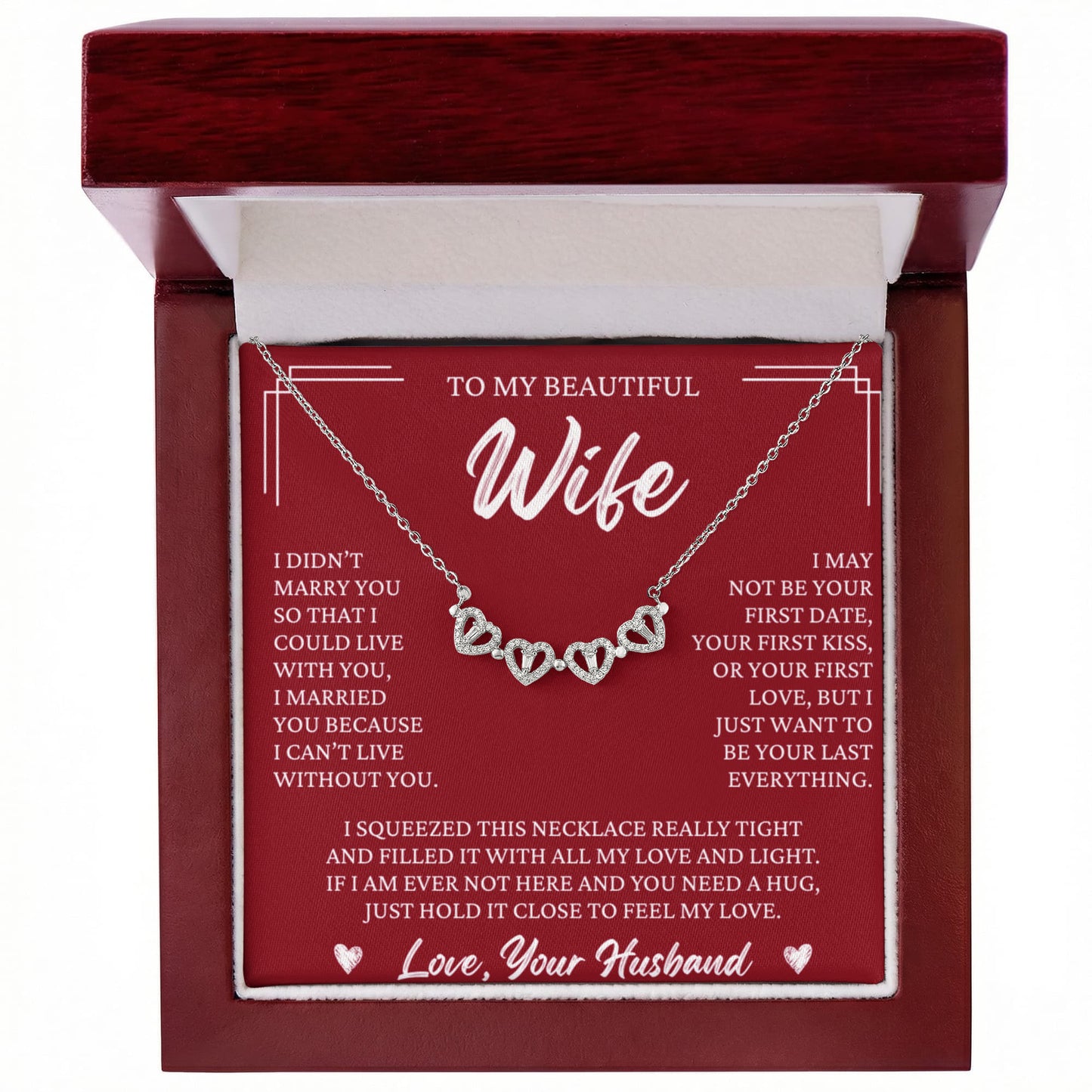 Four Heart Necklace - To My Beautiful Wife