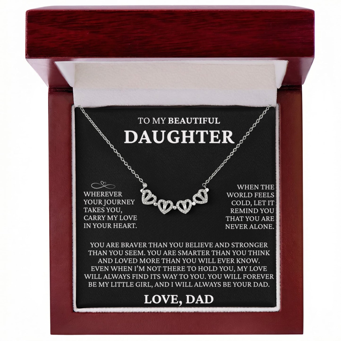 Four Heart Necklace - To My Beautiful Daughter