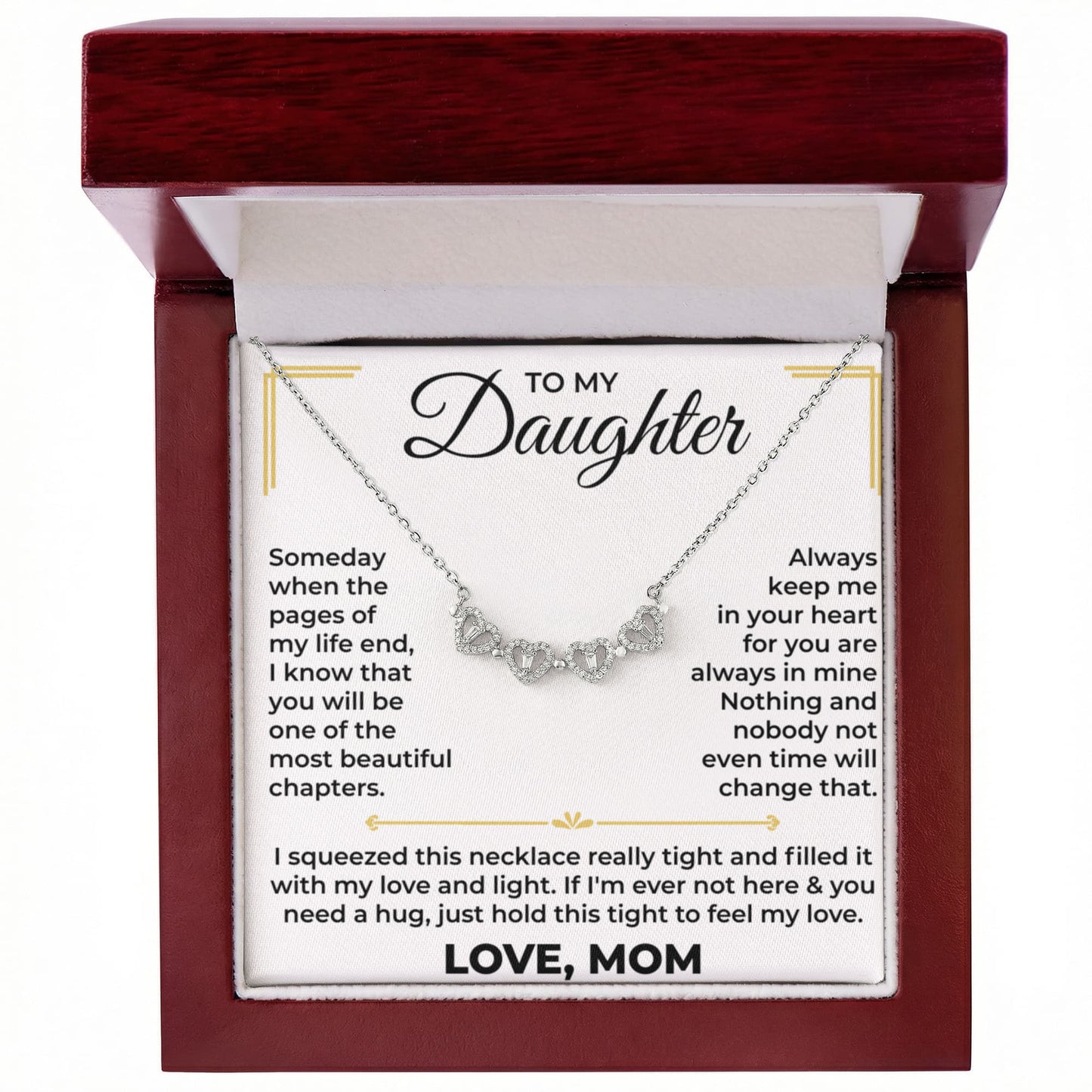 Magnetic Hearts Necklace - To My Daughter "Always Keep Me In Your Heart"