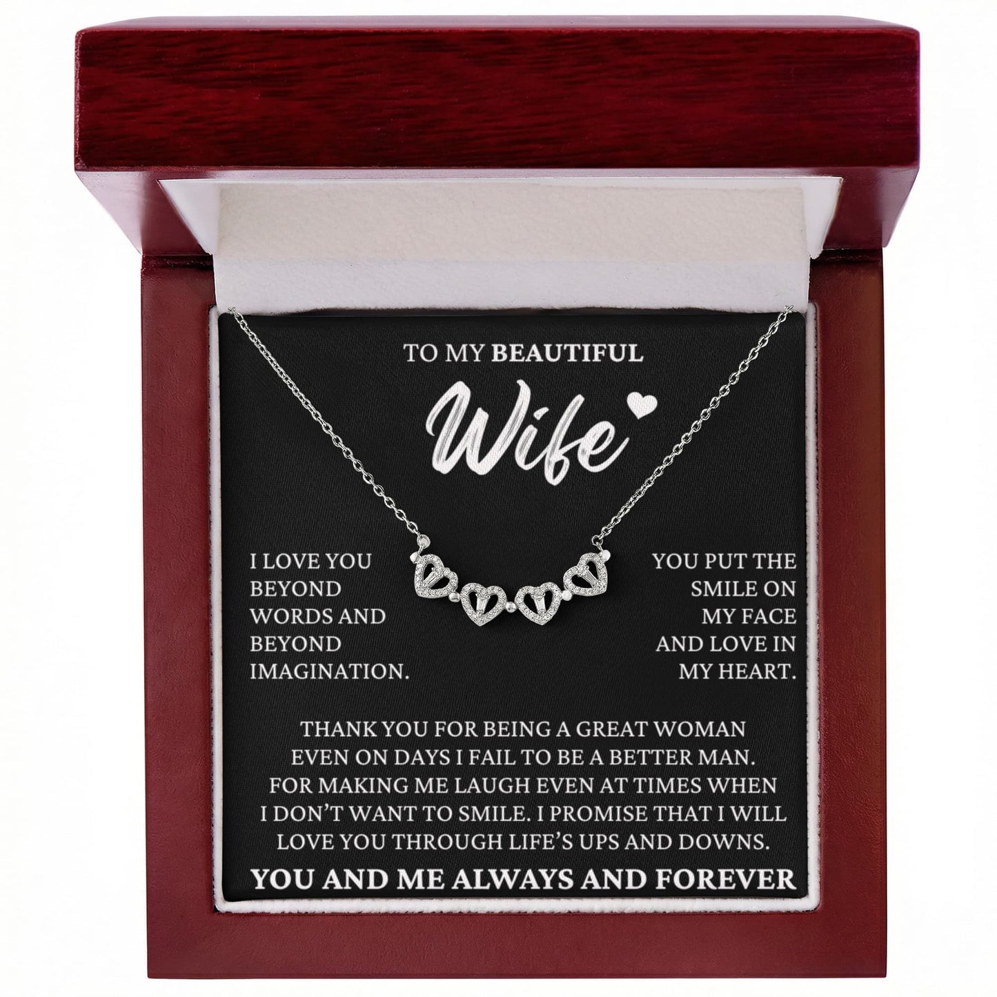 Four Heart Necklace - To My Beautiful Wife
