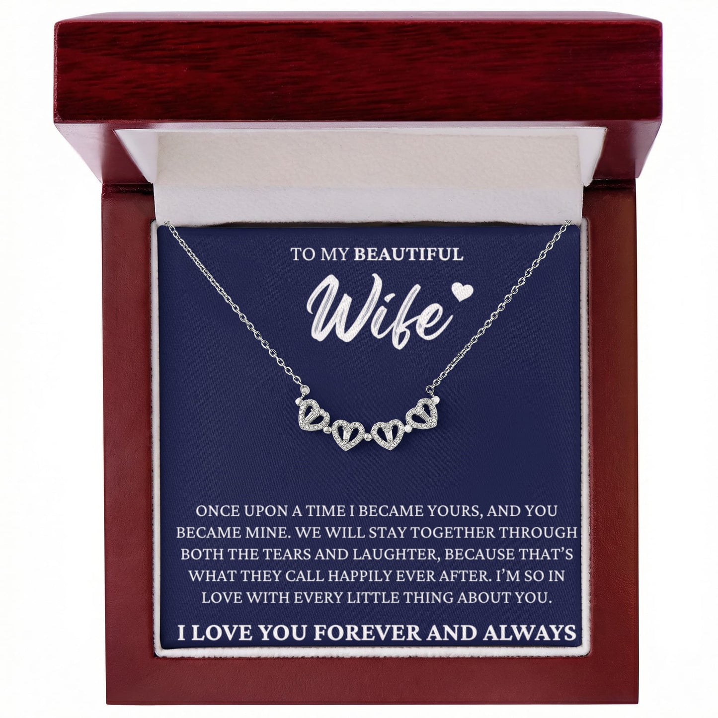 Four Heart Necklace - To My Beautiful Wife