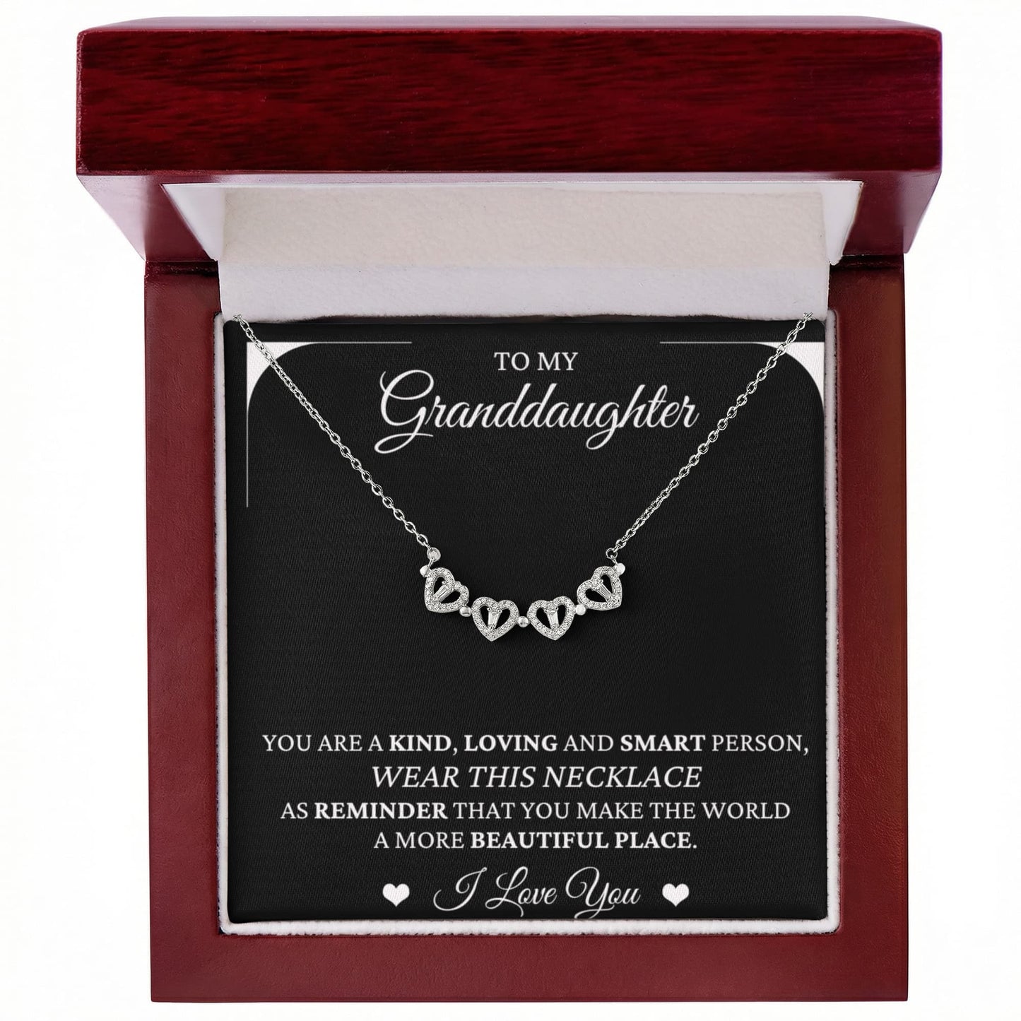 Four Heart Necklace - To My Granddaughter "I Love You"
