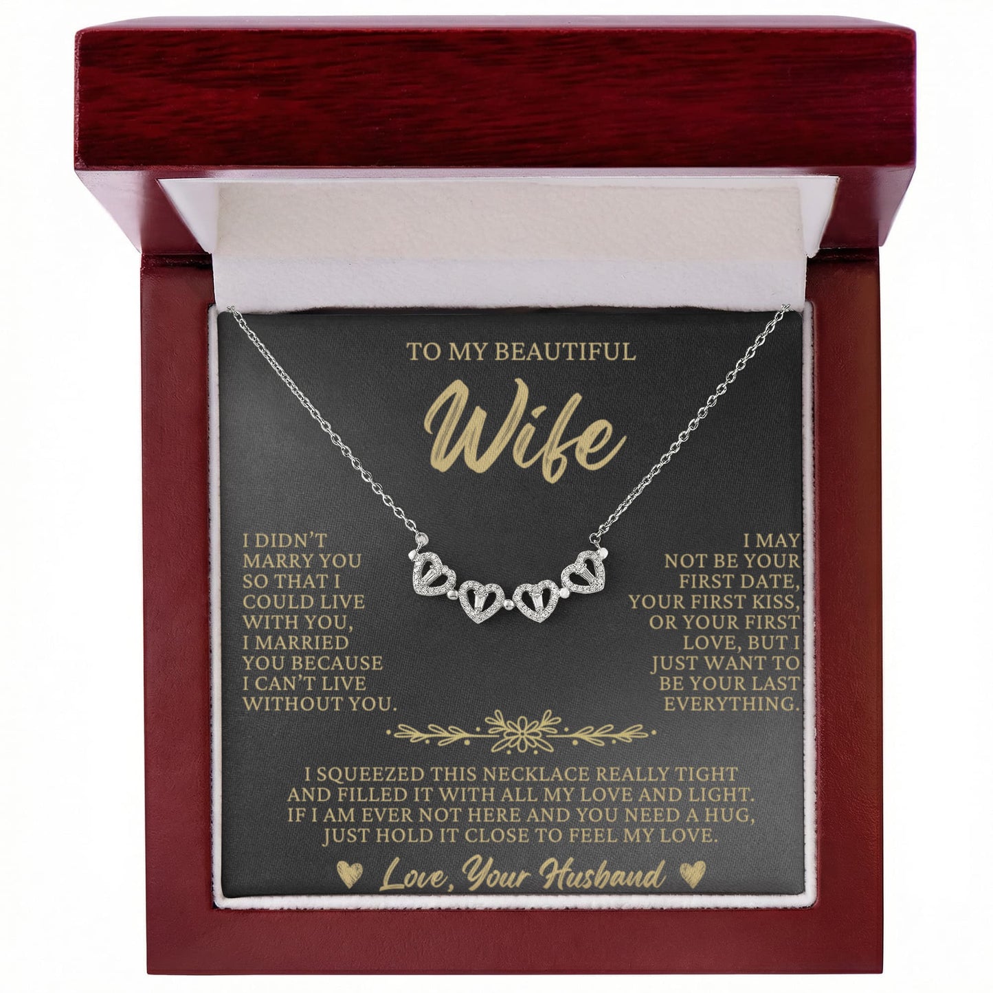 Four Heart Necklace - To My Beautiful Wife
