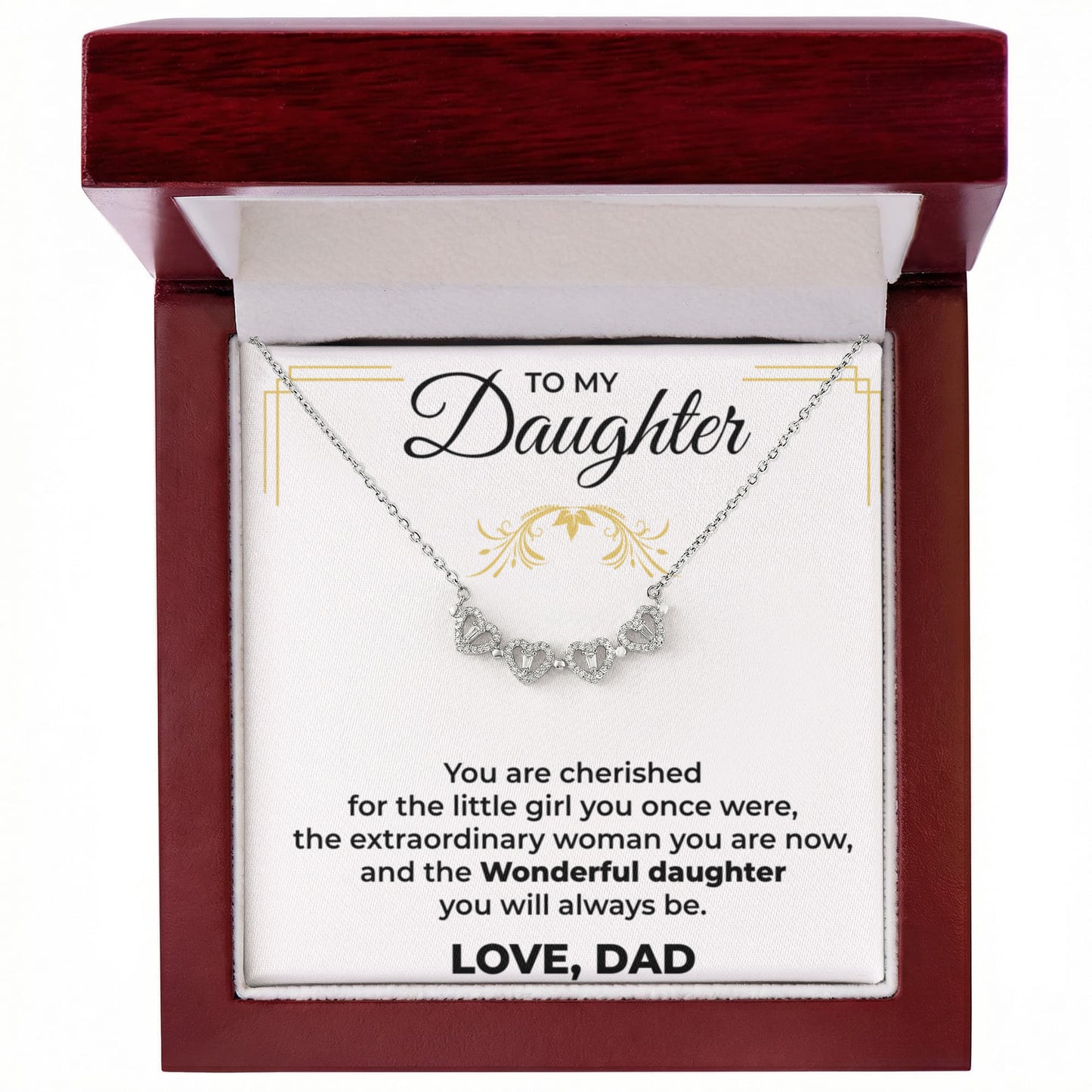 Magnetic Hearts Necklace - To My Daughter "Wonderful Daughter"