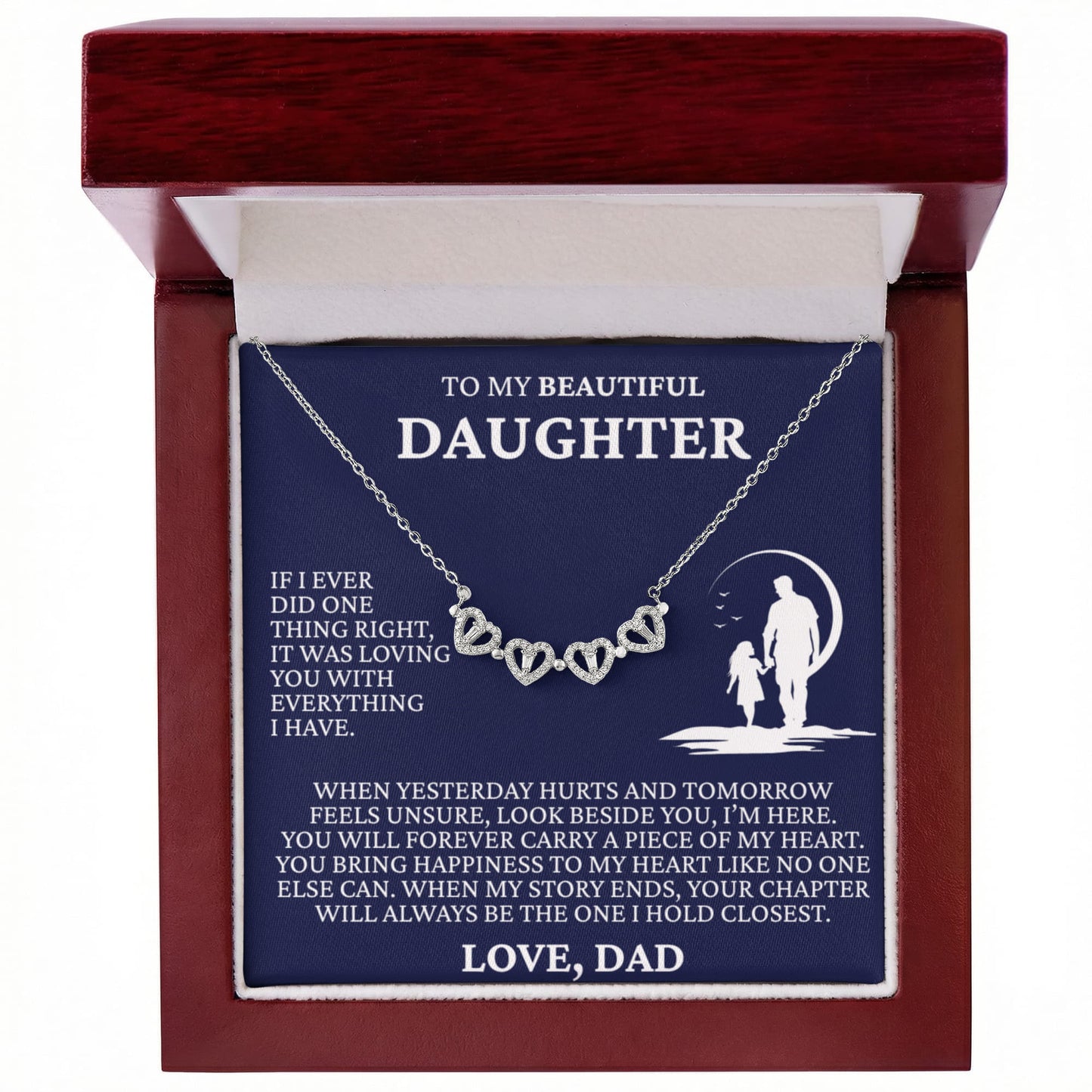 Four Heart Necklace - To My Beautiful Daughter