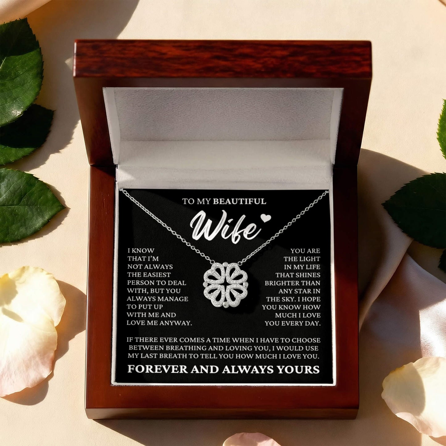 Four Heart Necklace - To My Beautiful Wife