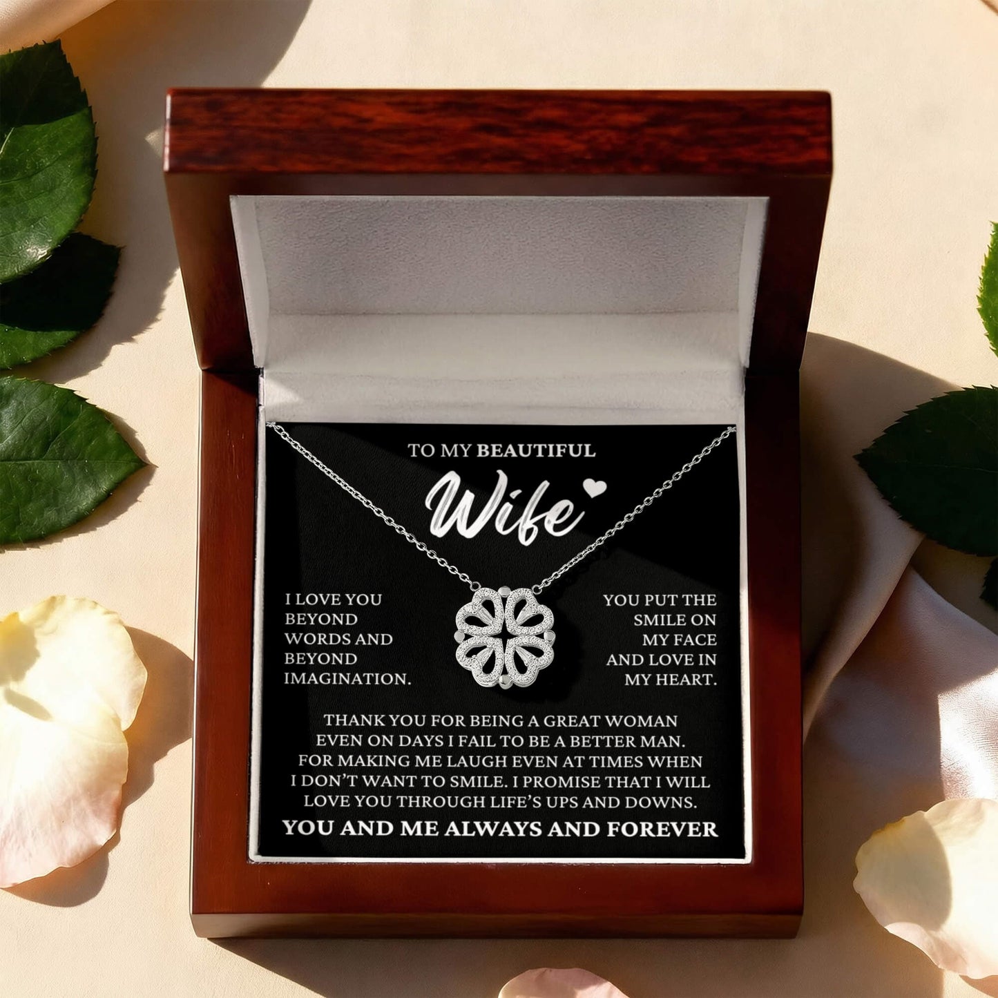 Four Heart Necklace - To My Beautiful Wife