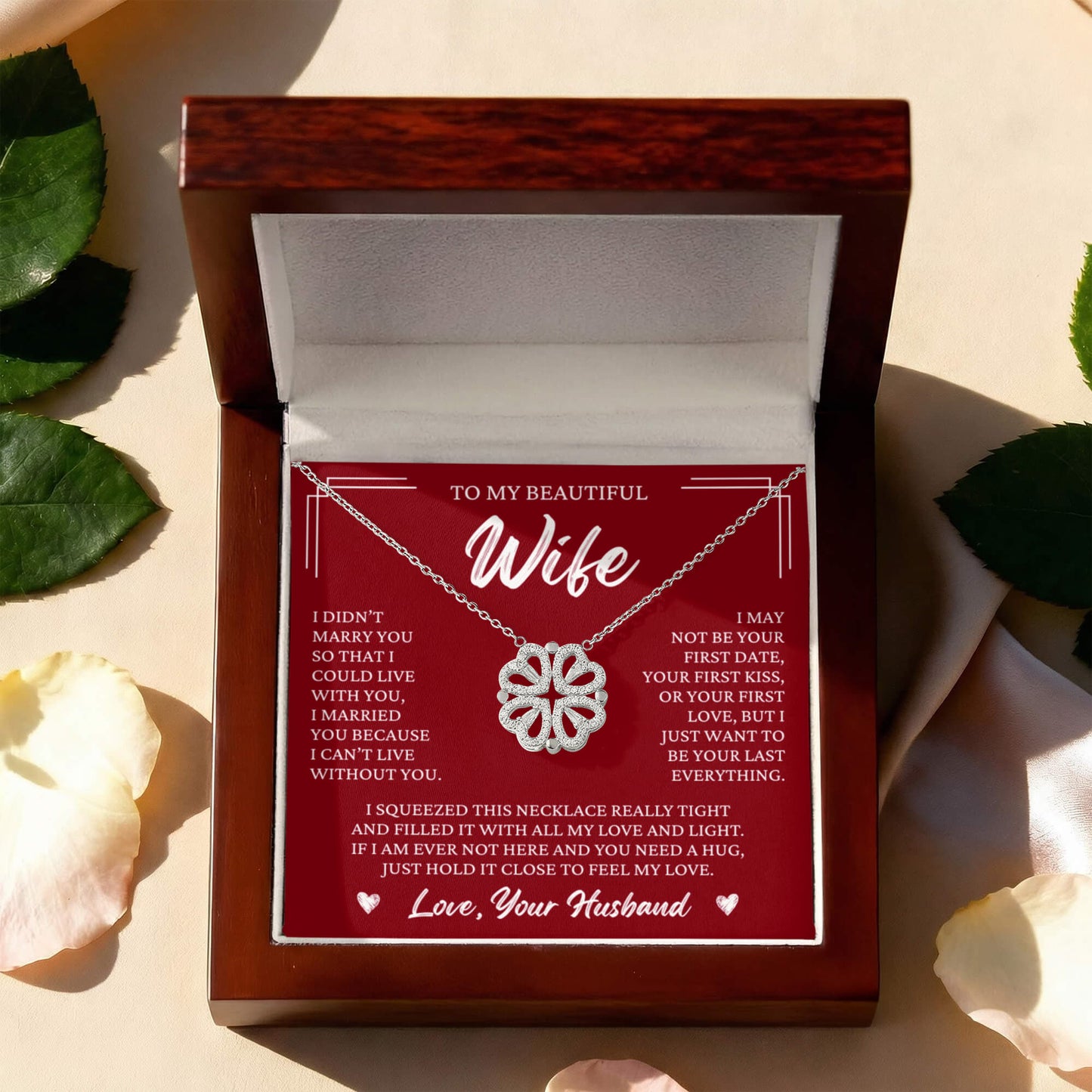 Four Heart Necklace - To My Beautiful Wife