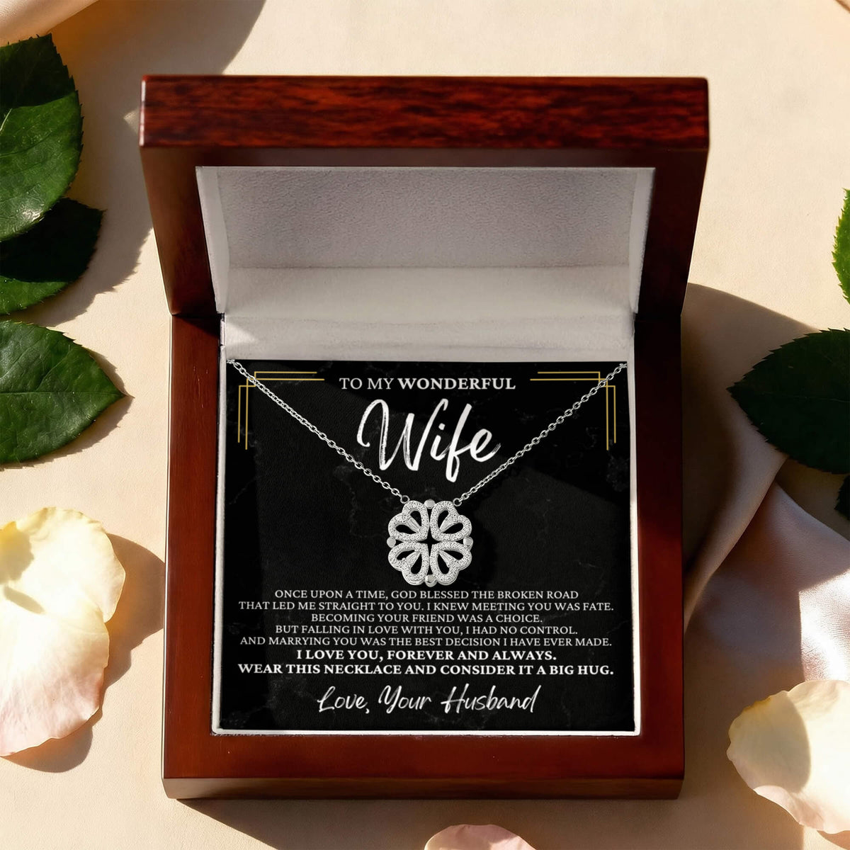 Four Hearts Necklace - To My Wonderful Wife "Marrying You Was The Best Decision I Have Ever Made"