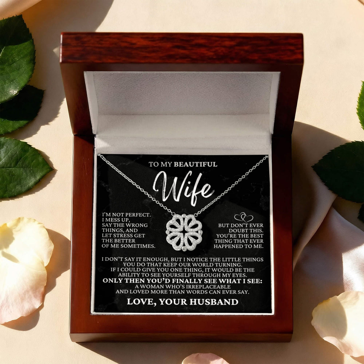 Four Hearts Necklace - To My Beautiful Wife "You're The Best Thing That Ever Happened To Me"