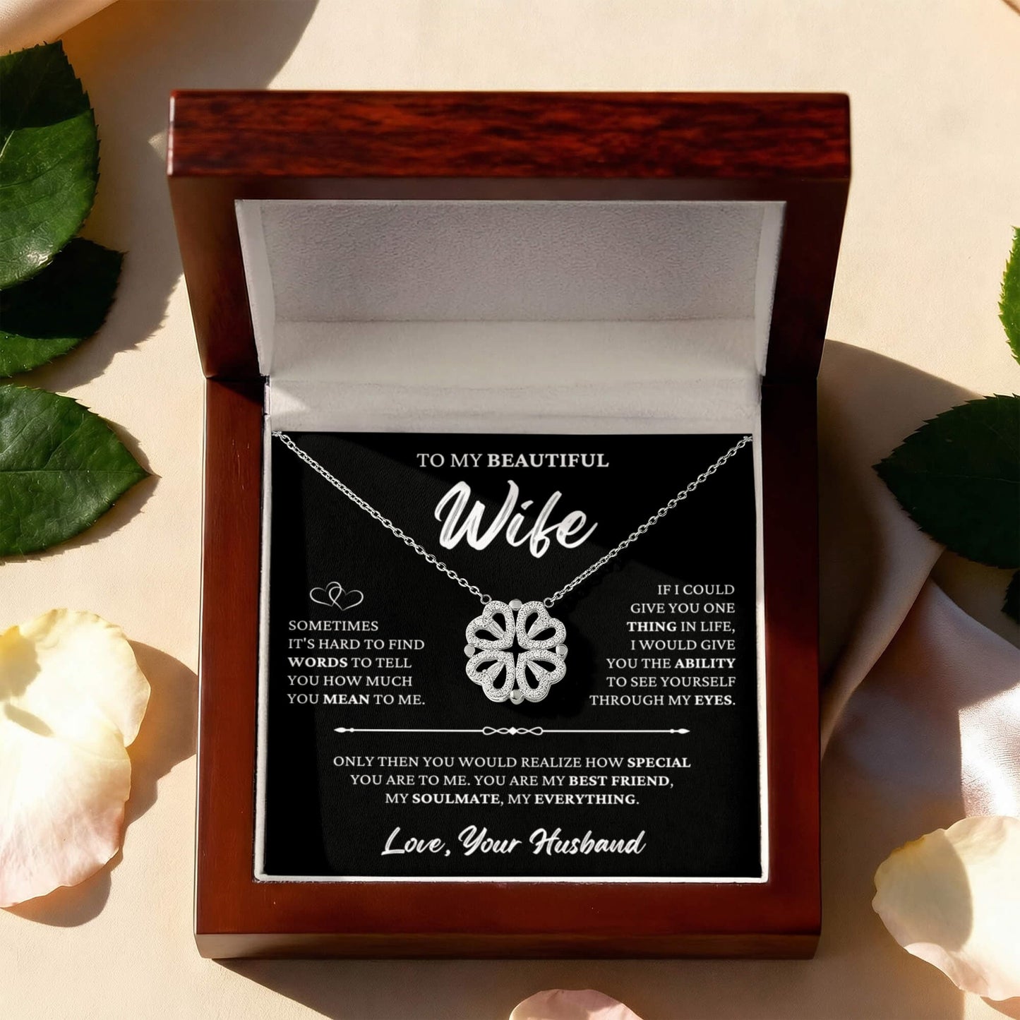 Four Heart Necklace - To My Beautiful Wife "My Everything"